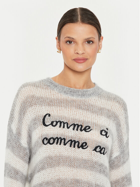 Kontatto Kontatto Sweter 3M0195 AI253M23.V068 Biały Relaxed Fit