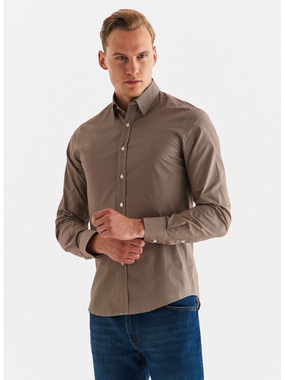 Pako Lorente Pako Lorente Koszula P22WF-1X-052 Brązowy Slim Fit