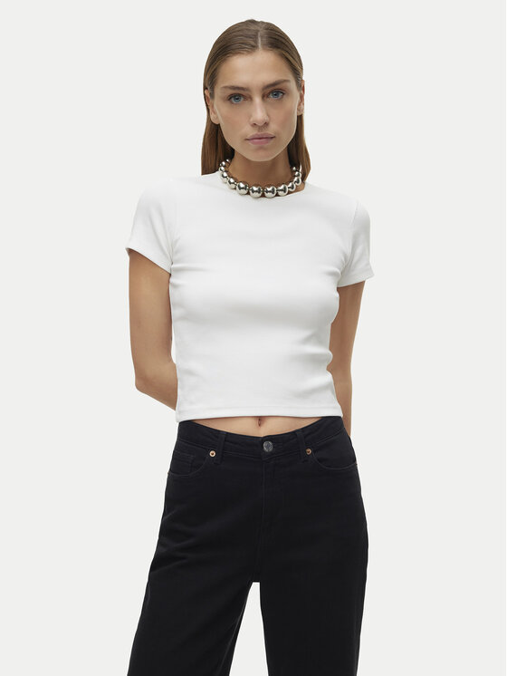 Vero Moda Vero Moda Tričko Chloe 10306894 Biela Tight Fit