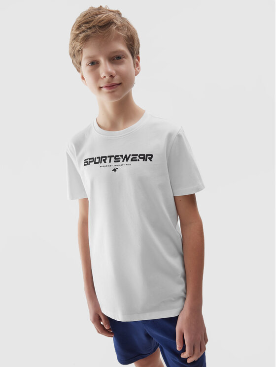 4F 4F T-Shirt 4FJWSS24TTSHM1114-10S Biały Regular Fit