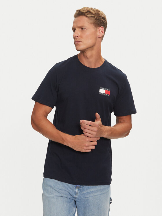 Tommy Jeans Tommy Jeans T-krekls Essential Flag DM0DM20740 Tumši zils Slim Fit