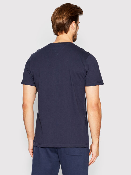 Tommy Jeans Tommy Jeans T-Shirt Corp Logo DM0DM15379 Granatowy Regular Fit