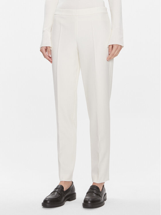 BOSS Boss Kalhoty z materiálu Tiluna 50509166 Écru Regular Fit