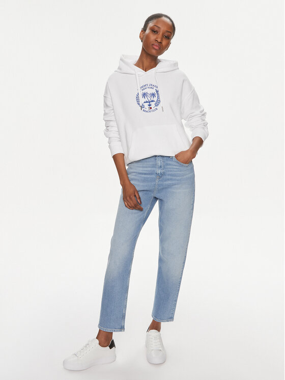 Tommy Jeans Tommy Jeans Bluza DW0DW17792 Biały Boxy Fit