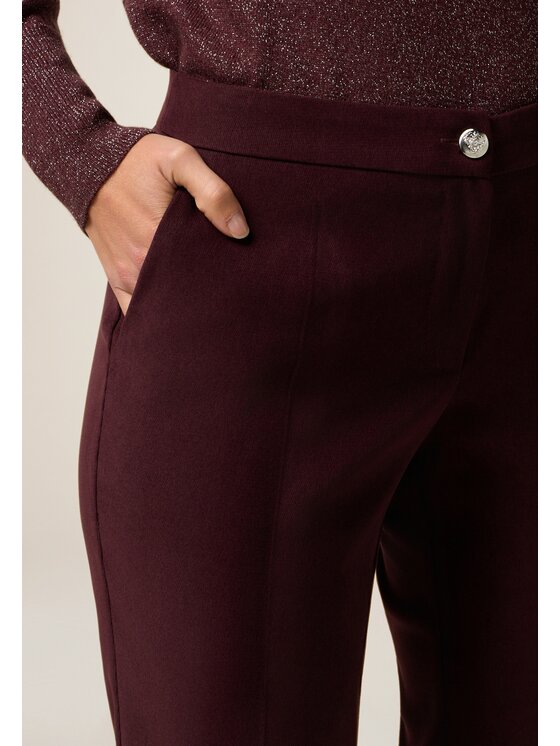 Oltre Oltre Spodnie materiałowe P011R009067N029 Bordowy Regular Fit