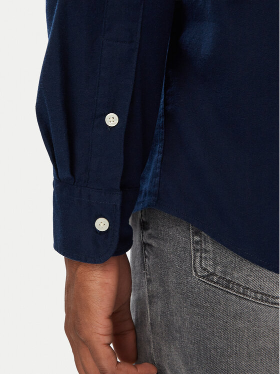 Tommy Hilfiger Tommy Hilfiger Πουκάμισο Flannel Solid MW0MW40469 Σκούρο μπλε Regular Fit