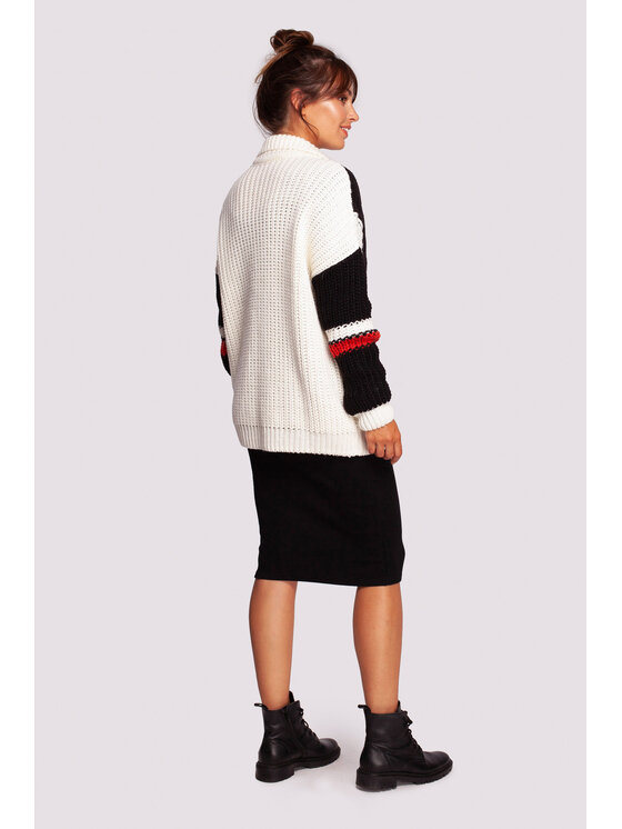 BeWear BeWear Sweter BK094 Czarny Modern Fit