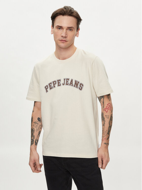 Pepe Jeans Pepe Jeans T-Shirt Clement PM509220 Béžová Regular Fit