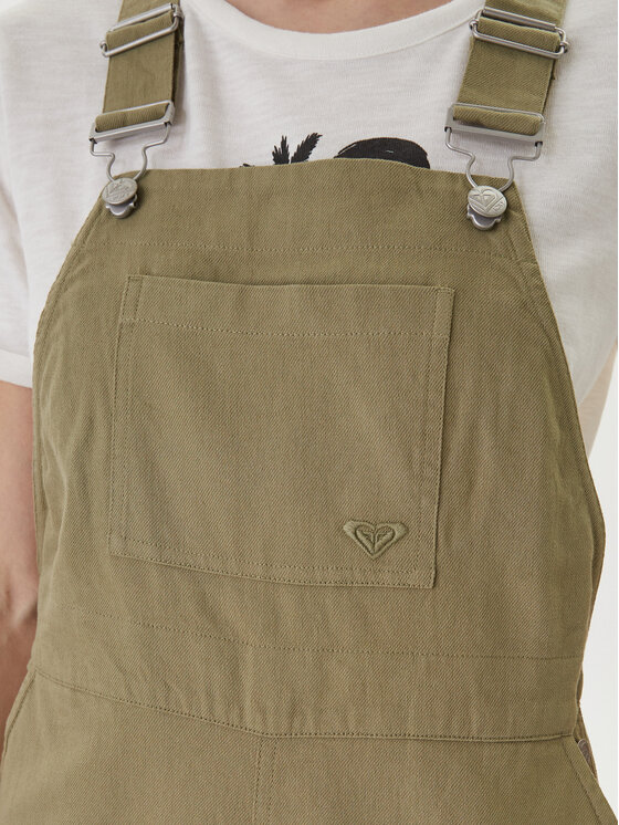 Roxy Roxy Kelnės su petnešomis Trail Blazer ERJWO03027 Žalia Wide Leg