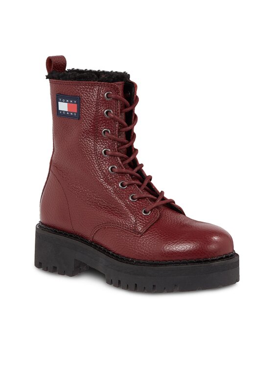 Tommy Jeans Tommy Jeans Ботильйони Tjw Urban Tumbled Ltr Wl EN0EN02317 Бордовий