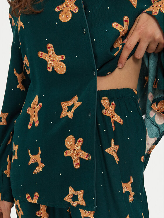 Hunkemöller Hunkemöller Pyjama 300547 Grün Relaxed Fit