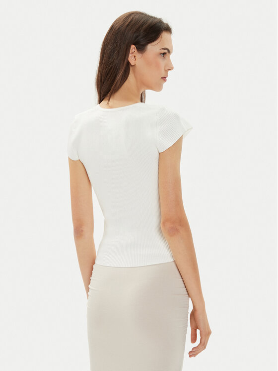 Gina Tricot Gina Tricot Μπλουζάκι 22212 Λευκό Slim Fit