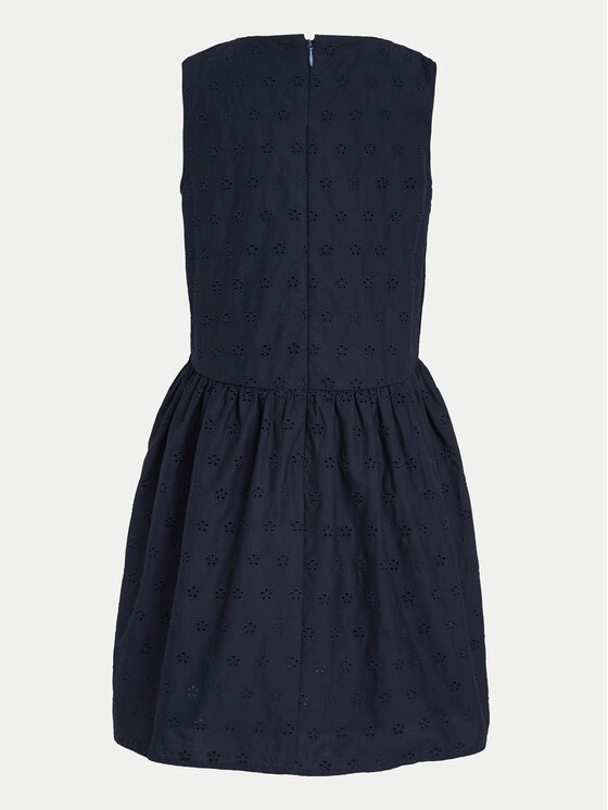 Tommy Hilfiger Tommy Hilfiger Sommerkleid Anglaise KG0KG07931 M Dunkelblau Regular Fit