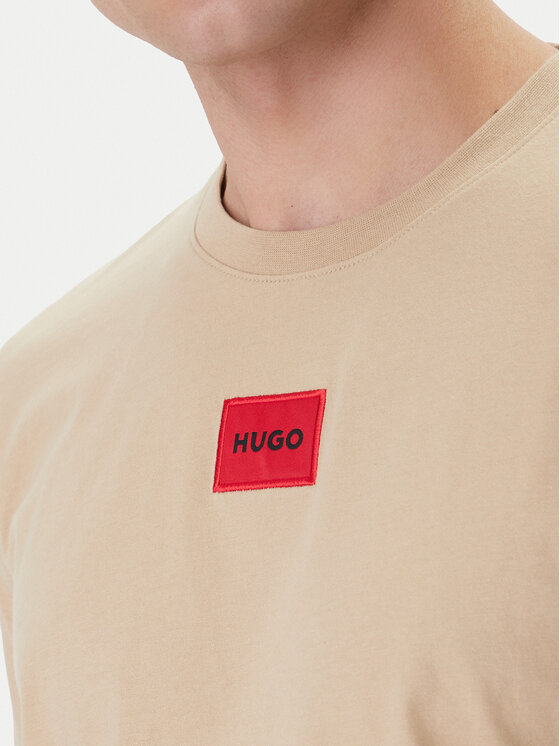 HUGO HUGO Tričko Diragolino212 50447978 Béžová Regular Fit