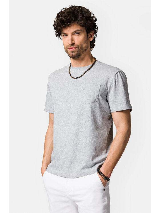 Lancerto Lancerto T-Shirt Roth TS073123000012 Szary Regular Fit