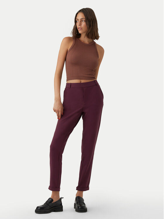 Vero Moda Vero Moda Chinosy Maya 10225280 Fioletowy Regular Fit