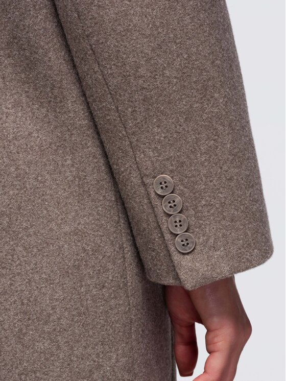 Ombre Ombre Płaszcz przejściowy OW-COLC-0130 Brązowy jasny Relaxed Fit