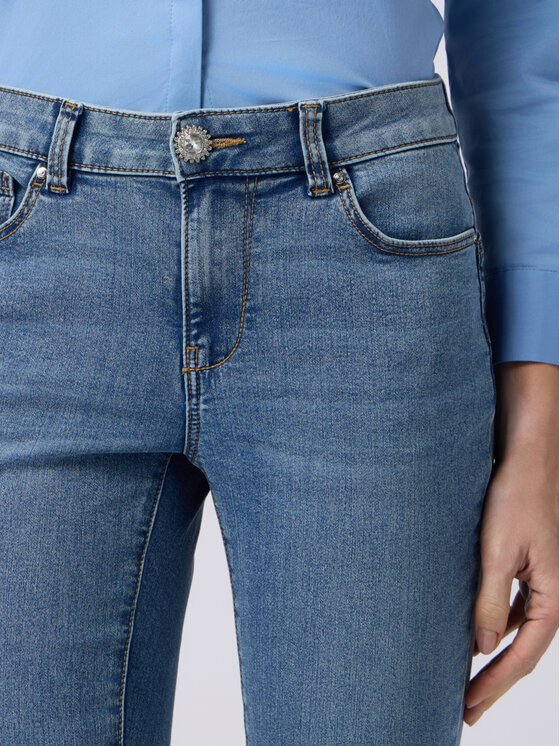 Oltre Oltre Jeansy P489R008169N024 Turkusowy Skin Fit