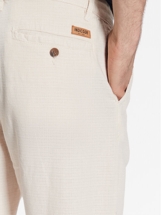 INDICODE INDICODE Pantaloni din material Clio 60-301 Bej Regular Fit