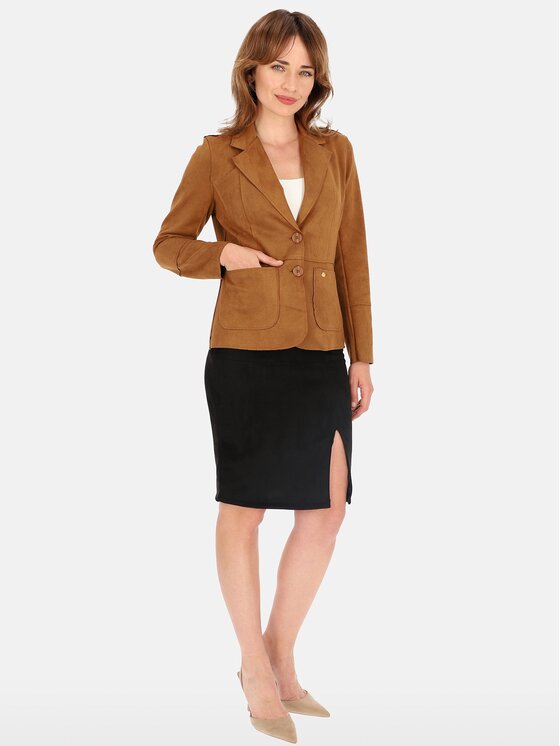 Perso Perso Prechodná bunda BLE241015F Hnedá Regular Fit