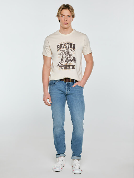 BIG STAR BIG STAR T-Shirt PATTER Kremowy Comfort Fit