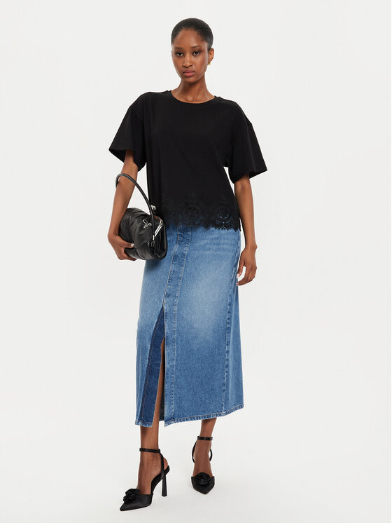 TWINSET TWINSET Farmer szoknya 242TP2564 Kék Straight Fit