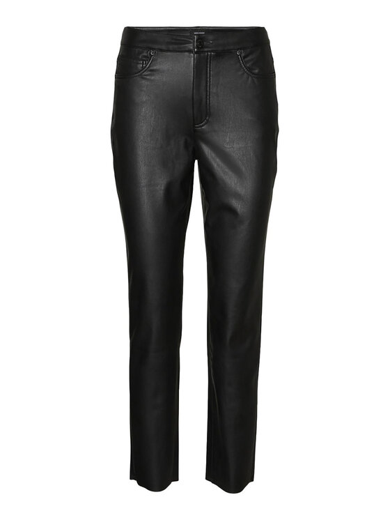 Vero Moda Vero Moda Hose aus Kunstleder Brenda 10268460 Schwarz Straight Fit