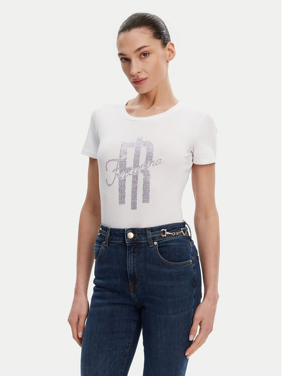 Fracomina Fracomina T-Shirt FP25ST3002J449N5 Biały Slim Fit