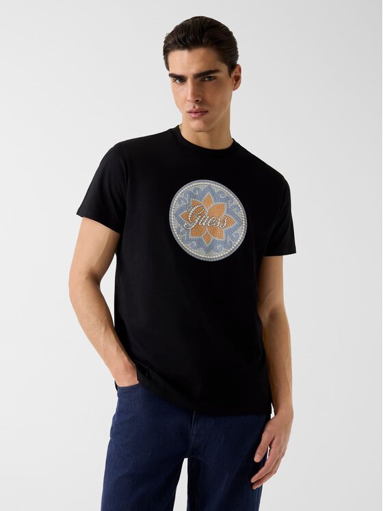 Guess Guess Marškinėliai 182433 Juoda Classic Fit