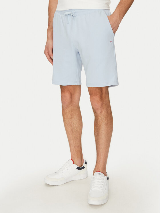 Tommy Hilfiger Tommy Hilfiger Pantalon scurți din material Essential Terry Sweatshort MW0MW37240 Albastru celest Regular Fit