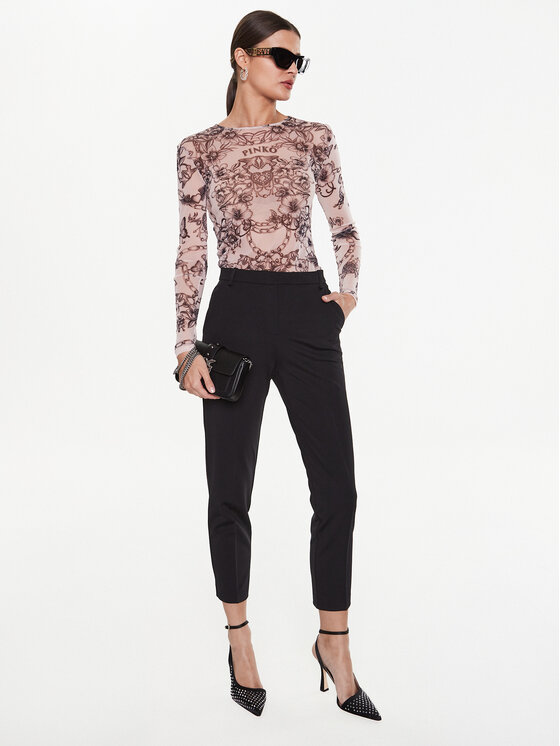 PINKO Pinko Pantaloni di tessuto Bello 100155 A0HM Nero Slim Fit