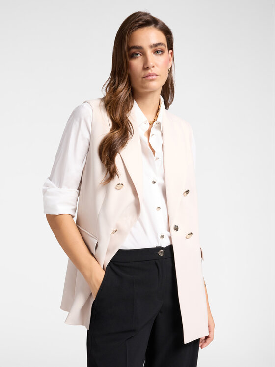 Elena Mirò Elena Mirò Giacca di transizione R811Z000023N051 Bianco Slim Fit