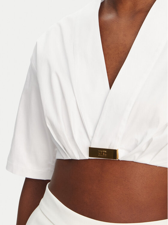 Elisabetta Franchi Elisabetta Franchi Bluzka CA12452E2 100 Biały Regular Fit