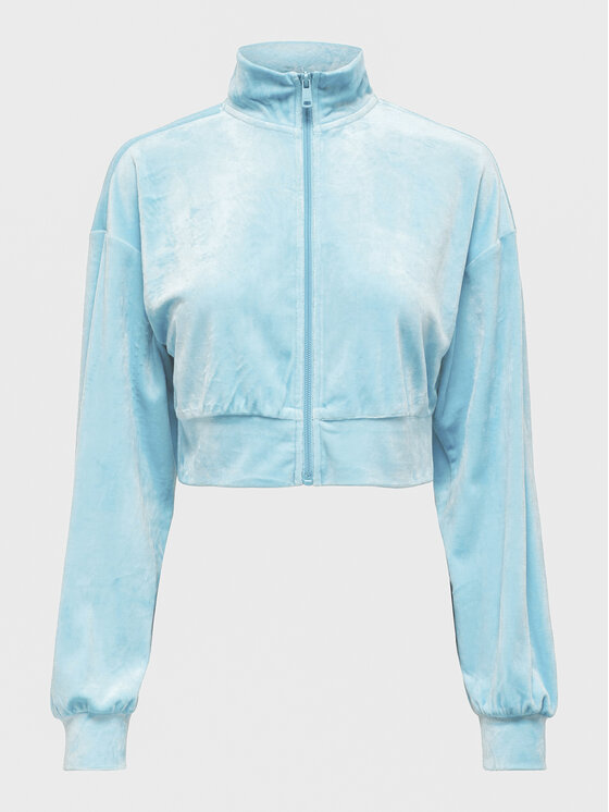 ONLY ONLY Džemperis ar kapuci Onlrebel New L/S Cropped Highneck Swt 15310718 Gaiši zils Regular Fit