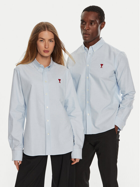 AMI Paris AMI Paris Krekls BFUSH063CO0031 Gaiši zils Regular Fit