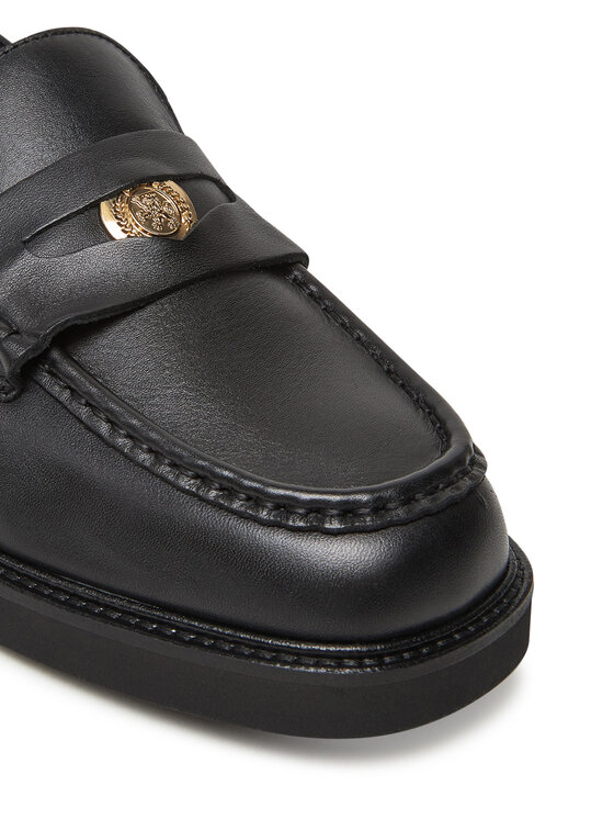 Tommy Hilfiger Tommy Hilfiger Mokasīni Crest Squarish Toe Penny Loafer FW0FW08633 Melns