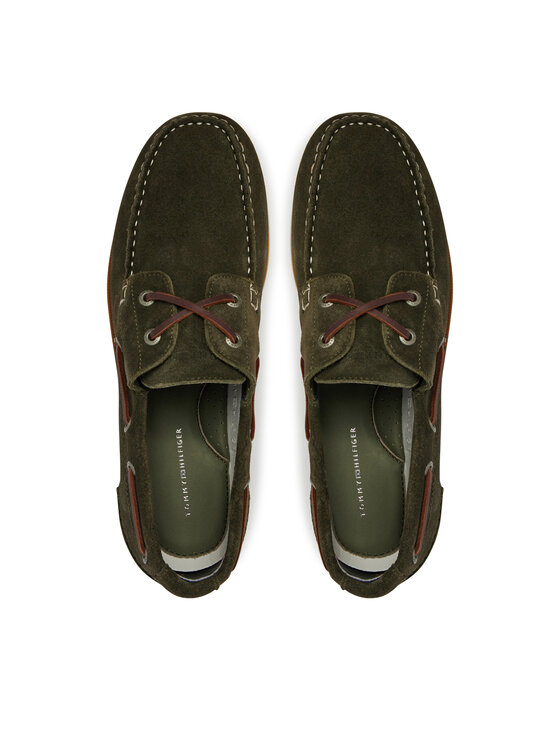 Tommy Hilfiger Tommy Hilfiger Pusbačiai Th Boat Shoe Core Suede FM0FM05387 Žalia
