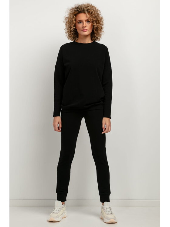 Tessita Tessita Bluza T381 Czarny Straight Fit
