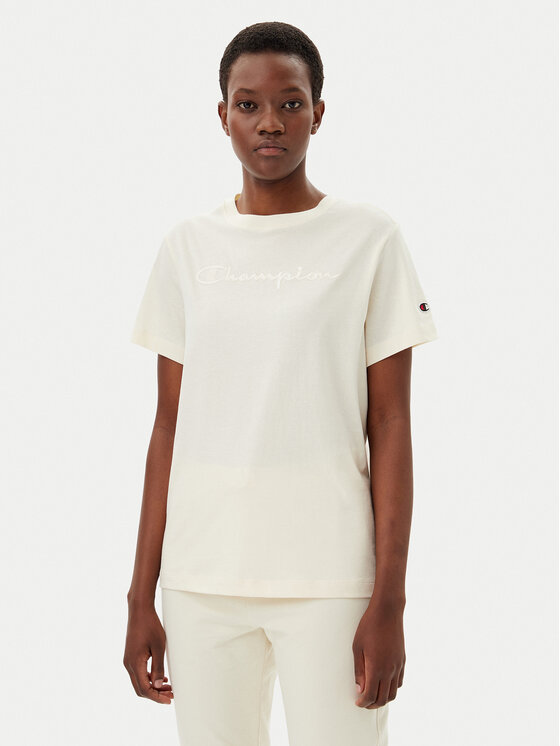 Champion Tričko 117650 Écru Slim Fit