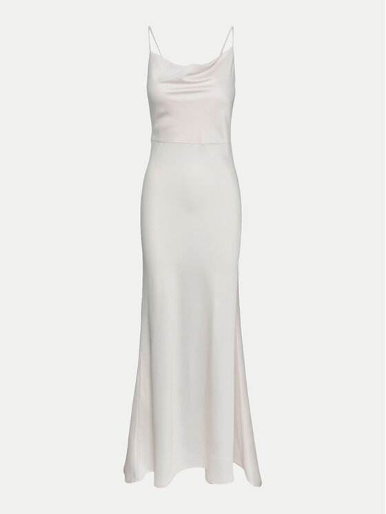 YAS YAS Večerní šaty Dottea 26030334 Écru Slim Fit