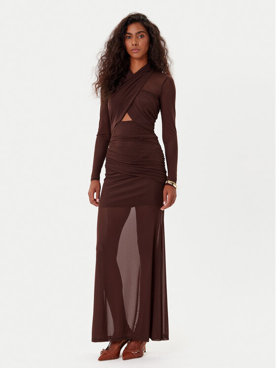 Bardot Bardot Sukienka wieczorowa Veria 59987DB Brązowy Regular Fit