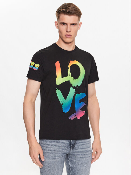 Guess Tricou M3YI72 K9RM1 Negru Slim Fit