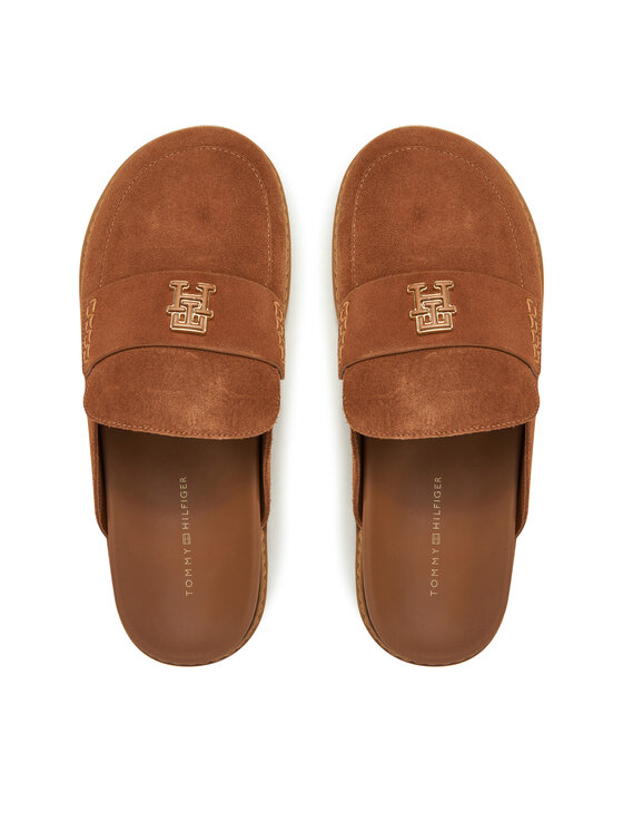 Tommy Hilfiger Tommy Hilfiger Plätud Suede Closed Toe Mule FW0FW08583 Pruun
