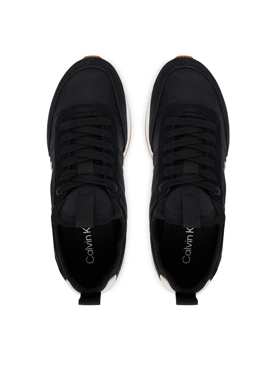 Calvin Klein Calvin Klein Snīkeri Retro Runner Lace Up Sock YW0YW02060 Melns
