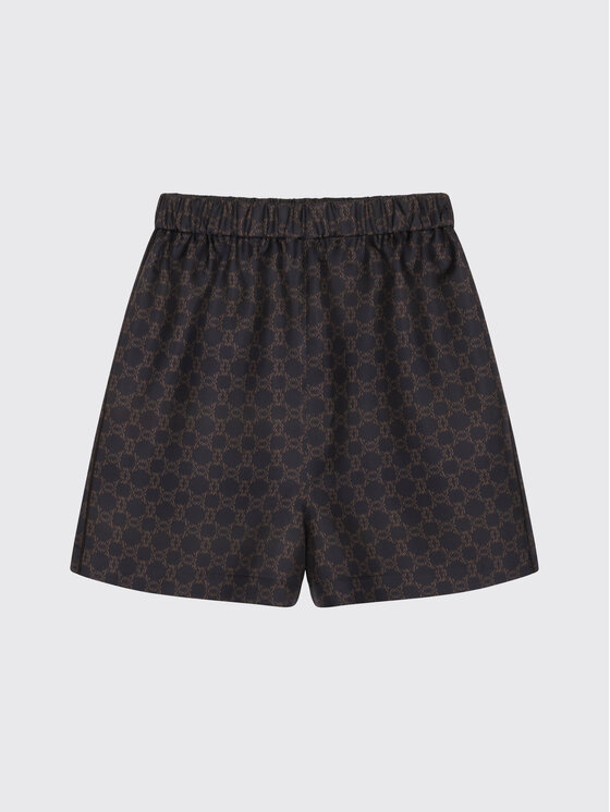 MARI PRETI MARI PRETI Kalhoty z materiálu MONOGRAM M Hnědá Regular Fit