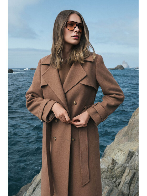 Lancerto Lancerto Płaszcz Eloria PC073225000014 Brązowy Regular Fit