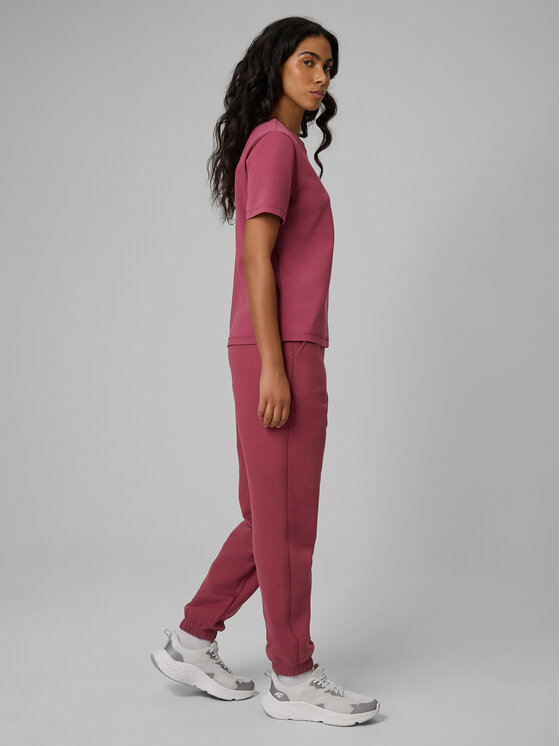 4F 4F Spodnie dresowe BASIC+ Bordowy Regular Fit