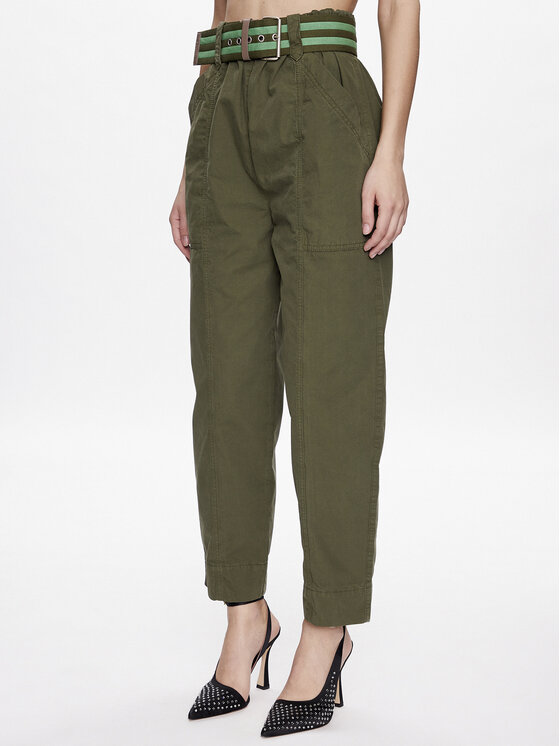 PINKO Pinko Auduma bikses Rigore 100685 A0I4 Zaļš Relaxed Fit