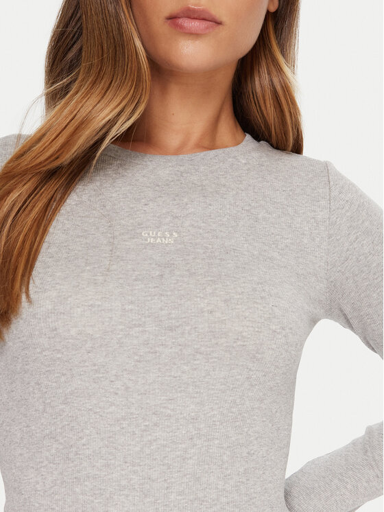 Guess Jeans Guess Jeans Блузка W5BP01 KA0H1 Сірий Slim Fit