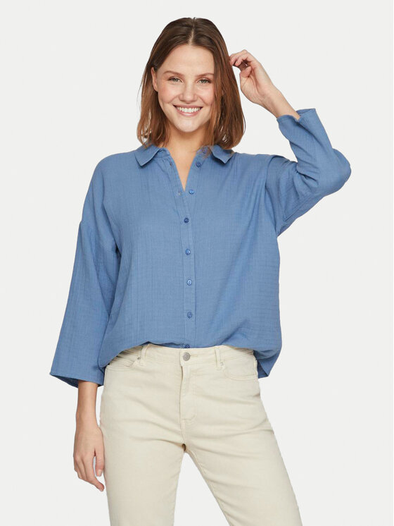 Vila Vila Сорочка Lania 14089485 Cиній Regular Fit